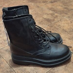 Stradivarius Black Lace Up Boots